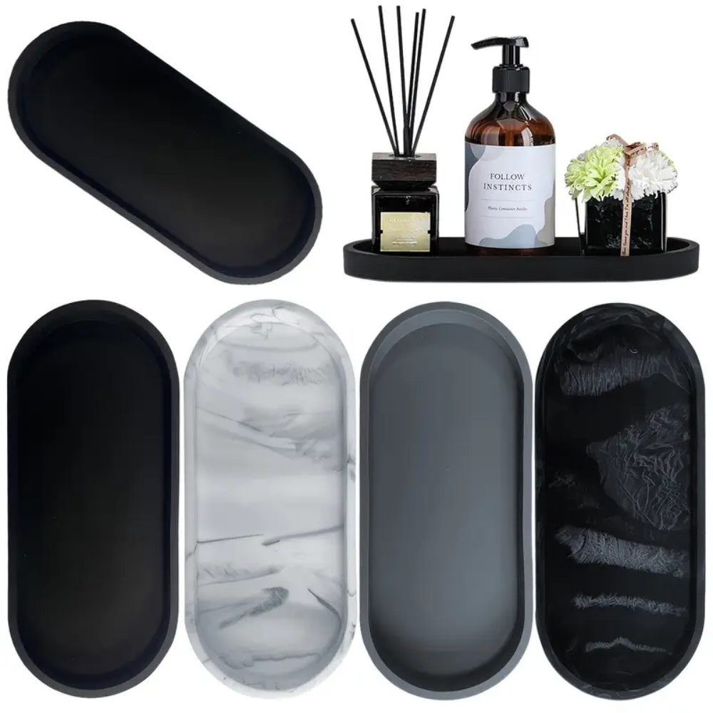 Drawer Organizer Tray - 1 PC ห้องน้ํา Dressing ถาดซิลิโคน,สี่เหลี่ยมผืนผ้าล้างจานและฟองน้ํา Rack,โต๊ะเครื่องแป้งน้ําหอม
