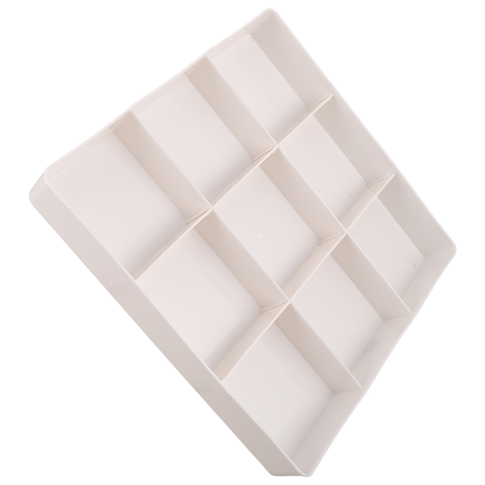 Drawer Organizer Tray - ถาดจัดระเบียบลิ้นชักเครื่องสำอางแบบปรับได้ โปร่งใส แบ่งช่องหลายช่อง สำหรับโต๊ะเครื่องแป้ง ใส่ผลิตภัณฑ์ดูแลผิวและน้ำหอม