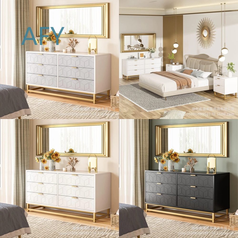 Office Furniture Ikea - ตู้ลิ้นชักไม้แบบกำหนดเองใหม่ 6 ลิ้นชัก สำหรับห้องนอน สำนักงานที่บ้าน เฟอร์นิเจอร์จัดเก็บของ