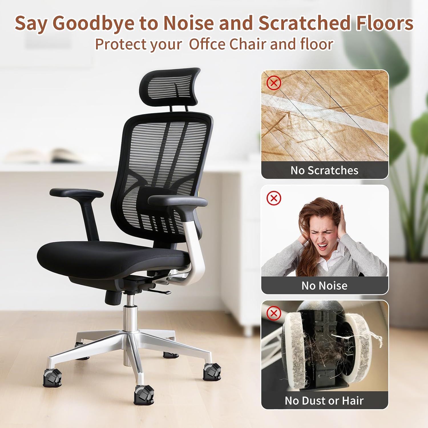แผ่นรองขาเก้าอี้ 5 ชิ้น แผ่นรอ - Office Furniture Warehouse บทวิจารณ์และราคา