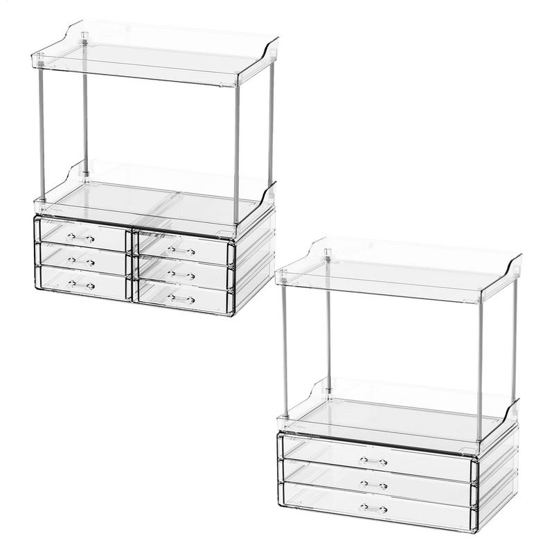 แต่งหน้าเคาน์เตอร์ 2 ชั้นถาดลิ - Drawer Organizer Tray บทวิจารณ์และราคา